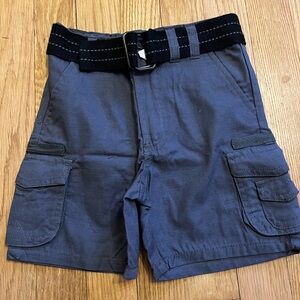 Boys Gray Cargo Shorts with Belt - Size 3T